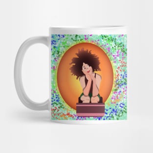 Curly hair vector illustration Mug